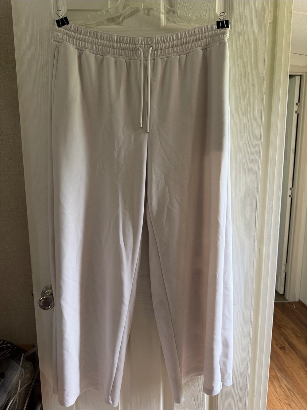 Womens XL Relaxed Drawstring Pants in Light Beige